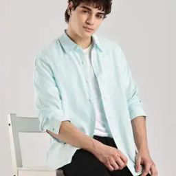 Men Regular Fit Shirt with Logo Embroidery-image-33
