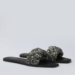 Animal Print Slip-On Sandals-1