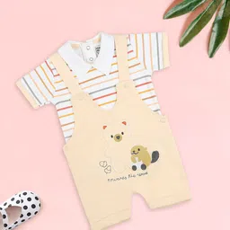 MeeMee Unisex Kids Embroidered Applique Cotton Dungarees With T-shirt-picture-5