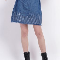SUMAVI-FASHION Women's  Sequined Denim Mini Skirt-picture-38