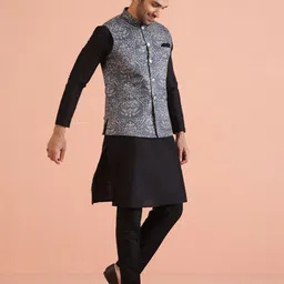 KISAH Kurta With Trousers & Nehru Jacket image 4
