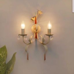 kapoor lampshades Chicago Metal and Glass Candle Wall Light (Off White)-picture-38