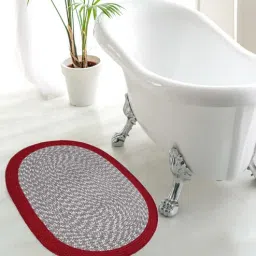 homzz Red Cotton 24x16 Inches Bath Mat-picture-35