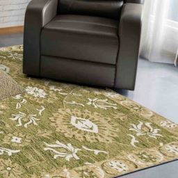 saraswati global Green Floral Wool 8 ft x 10 ft Hand Tufted Carpet-picture-27