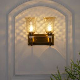 kapoor lampshades Perlage Glass & Metal Doule Shade Wall Light-picture-23