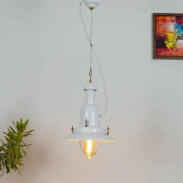kapoor lampshades Sailor White Metal Single Hanging Pendant Light-picture-9