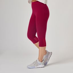 Women Gym Slim-Fit Cropped Bottoms 520 - Beetroot Red-image-5