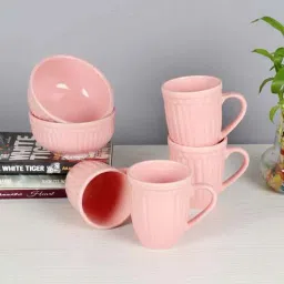 amaya decors Pink Mug with Serving Bowls Set of 6-picture-46