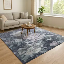 obsessions DarkGrey Floral 4x6 Feet Machine Made Carpet-picture-33