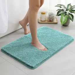 luxe home international Aqua Solid Microfibre 24x16 Inches Bath Mat-picture-13