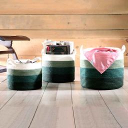 pano Green Polypropylene 52 Ltr (3Pcs) Storage Basket-picture-36