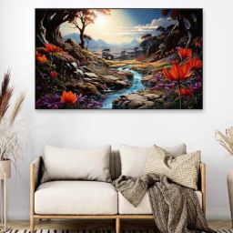 dekorstation Sunrise Multicolour Canvas Art Print-picture-45