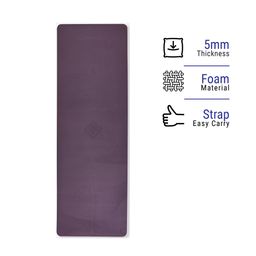 Yoga Mat, 5 mm thick, 185 x 61 cm, with Strap, Foam - Purple, For Soft Yoga-image-6