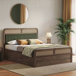 urban ladder Hanoi Solid Wood Queen Size Bed with Hydraulic Storage Bed in Danish Wal...-picture-34