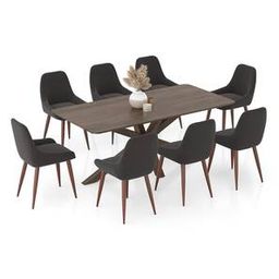 urban ladder Anderson Solid Wood 8-Seater Dining Table with Rickman Lounge Chair Set-picture-12