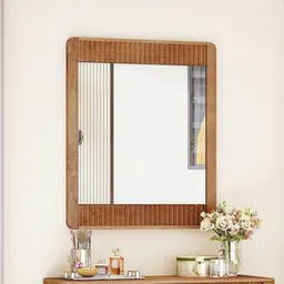 urban ladder Toledo Solid wood Mirror Frame In Danish Walnut Finish-picture-36