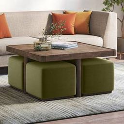 urban ladder Tetra Square Solid Wood Coffee Table in Danish Walnut Finish-picture-22