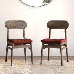 urban ladder Lunar Solid Wood Dining Chair set of 2 in Danish Walnut Finish-picture-3