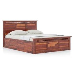 urban ladder Fidora Solid Wood Queen Size Bed with Box Storage Bed in Honey Finish-picture-9