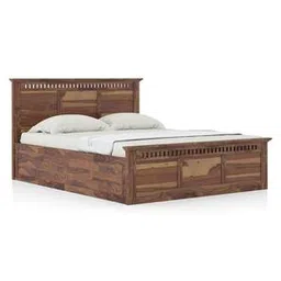 urban ladder Fidora Solid Wood King Size Bed with Box Storage Bed in Teak Finish-picture-49
