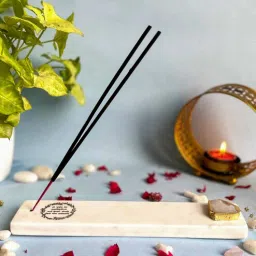 home arte Marble with White Agate Gayatri Mantra Incense Stick Holder-picture-38