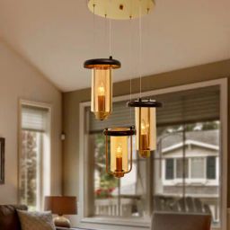 kapoor lampshades Vivian Hector Gold Glass and Metal Cluster Hanging Light-picture-21