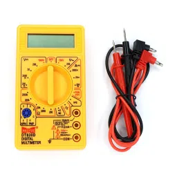 Digital Multimeter Small Yellow Color LCD AC DC Measuring Voltage Current image 1