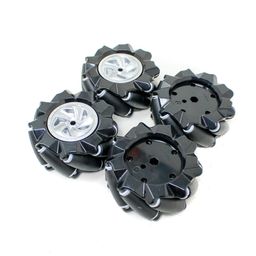 80mm-A Mecanum Wheel Compatible with 6.7mm Coupling (Pack of 4)-Black-11