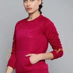 HRX By Hrithik Roshan Training Women Electric Magenta Rapid-Dry Printed Sweatshirt-image-92