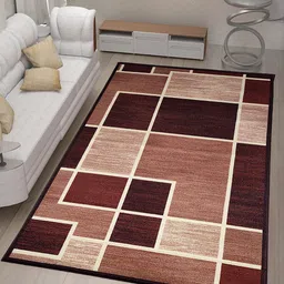 Athom Living Trendz Brown & Beige Box It Up Design Premium Anti-Skid Rectangular Carpet-picture-21