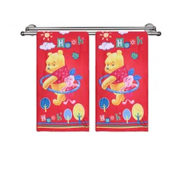 Kuber Industries Kids Set Of 2 Red & Yellow 350 GSM Cotton Super Absorbent Bath Towels-75