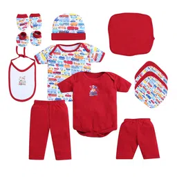 EIO Kids Red 13 Piece Pure Cotton Baby Apparel Gift Set-28
