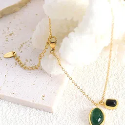 Yellow Chimes Gold-Plated Artificial Stones Anklet-45
