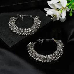 YouBella Set of 2 Silver-Plated Anklets-43