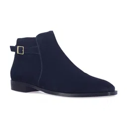 Saint G Men Navy Blue Suede Leather Ankle Boot-image-52