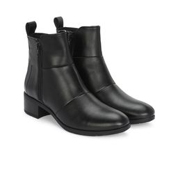 Delize Women Leather Block-Heeled Zip-Up Ankle Boots-49