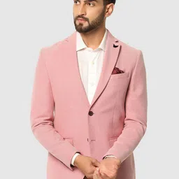 Blackberrys Men Self Design Single-Breasted Pure Cotton Slim Fit Blazer-picture-39