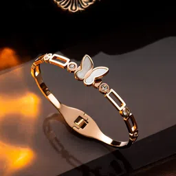 Designs & You Rose Gold-Plated Bangle-Style Bracelet-10
