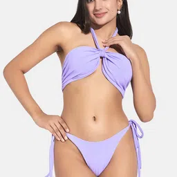 SECRETS BY ZEROKAATA Women Ribbed Beachwear Swim Bikini Set-image-62