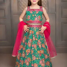 Lagorii Girls Embroidered Thread Work Ready to Wear Lehenga & Blouse With Dupatta-15