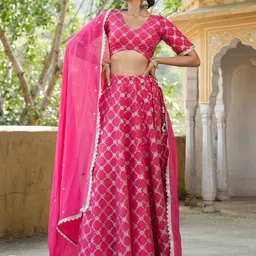 EverBloom Mirror Work Ready to Wear Lehenga & Blouse With Dupatta-33