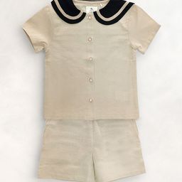 Cherry Crumble Unisex Kids Beige & Black Shirt with Shorts-image-22