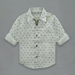 A T U N Boys Off White Classic Printed Casual Shirt-image-58