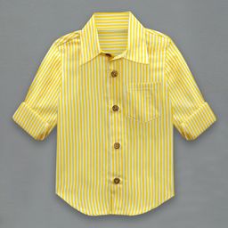 A T U N Boys Yellow Classic Gingham Checks Striped Casual Shirt-image-95