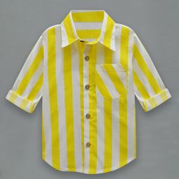 A T U N Boys Yellow Classic Striped Casual Shirt-image-57
