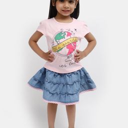 V-Mart Girls Printed Pure Cotton Clothing Set-image-42