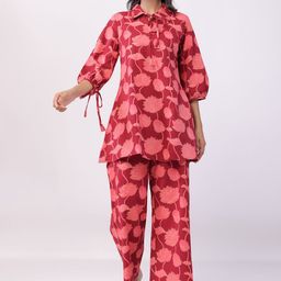 JISORA Printed Pure Cotton Top & Palazzos Co-ords-image-17