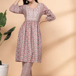 Nayam By Lakshita Printed Linen Top with Palazzos-image-56