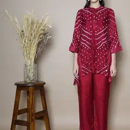AUTUMN LANE Bandhani Printed Straight Kurti with Trousers-57