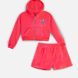 Nap Chief Girls Hooded Velvet T-shirt with Shorts-38